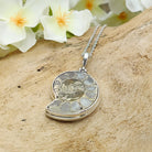 Hepburn and Hughes Ammonite Pendant | 28mm Pyrite | Sterling Silver