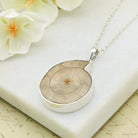 Hepburn and Hughes Ammonite Pendant | 30mm Light Madagascan Fossil Jewellery | Sterling Silver