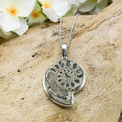 Hepburn and Hughes Ammonite Pendant | 30mm Pyrite | Sterling Silver