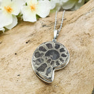 Hepburn and Hughes Ammonite Pendant | 35mm Pyrite | Sterling Silver