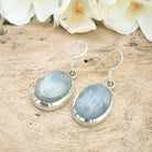 Hepburn and Hughes Aquamarine Earrings | Oval Drop | March Birthstone | Sterling Silver