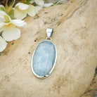 Hepburn and Hughes Aquamarine Pendant | 38mm Oval | Gemstone Gift | Sterling Silver