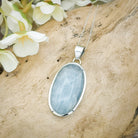 Hepburn and Hughes Aquamarine Pendant | 38mm Oval | Gemstone Gift | Sterling Silver