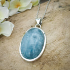 Hepburn and Hughes Aquamarine Pendant | Oval | 19th Anniversary | Sterling Silver