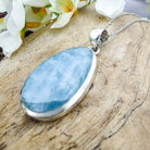 Hepburn and Hughes Aquamarine Pendant | Oval | March Birthstone | Sterling Silver