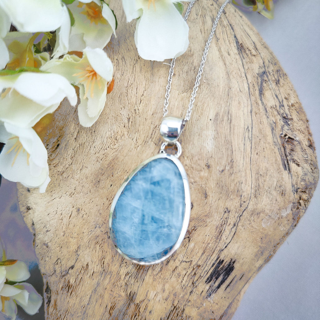 Hepburn and Hughes Aquamarine Pendant | Oval | March Birthstone | Sterling Silver