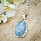 Hepburn and Hughes Aquamarine Pendant | Teardrop | March Birthstone | Sterling Silver