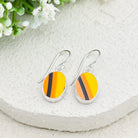 Hepburn and Hughes Art Deco Abstract Earrings in Sterling Silver | Clarice Cliff Pottery | Garden Blue