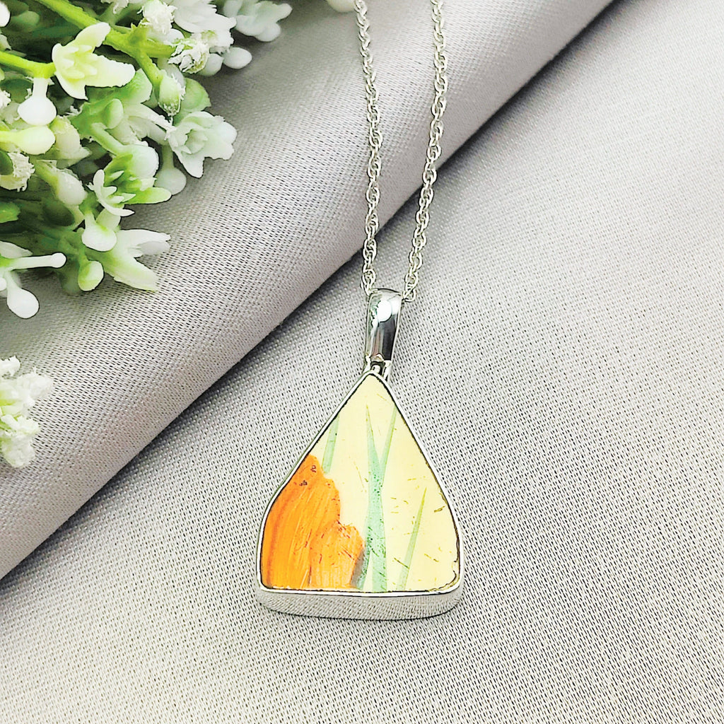 Hepburn and Hughes Art Deco Abstract pendant | Original Clarice Cliff Pottery | Three options | Sterling Silver