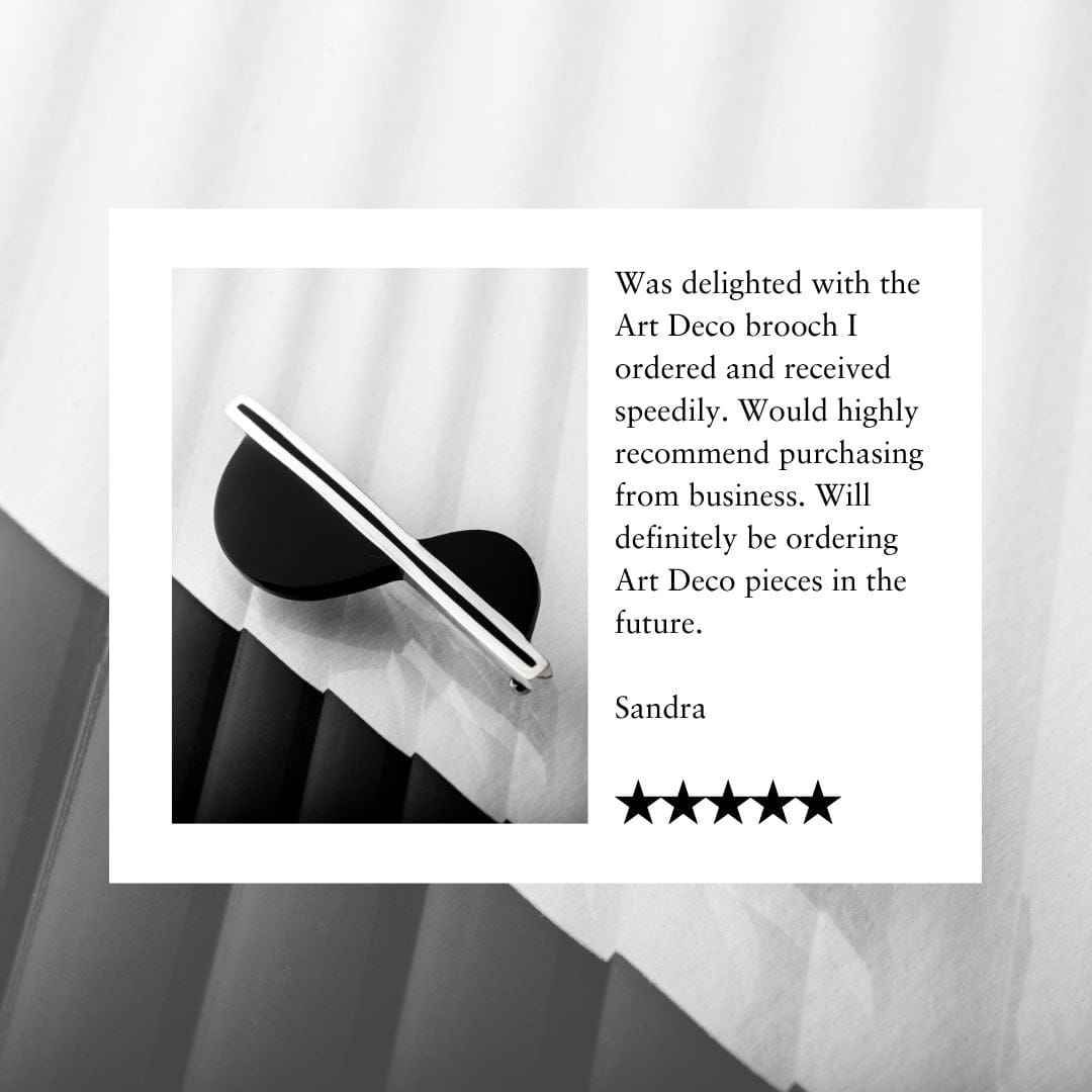 Hepburn and Hughes Art Deco Brooch | S-Shaped Design | Sterling Silver