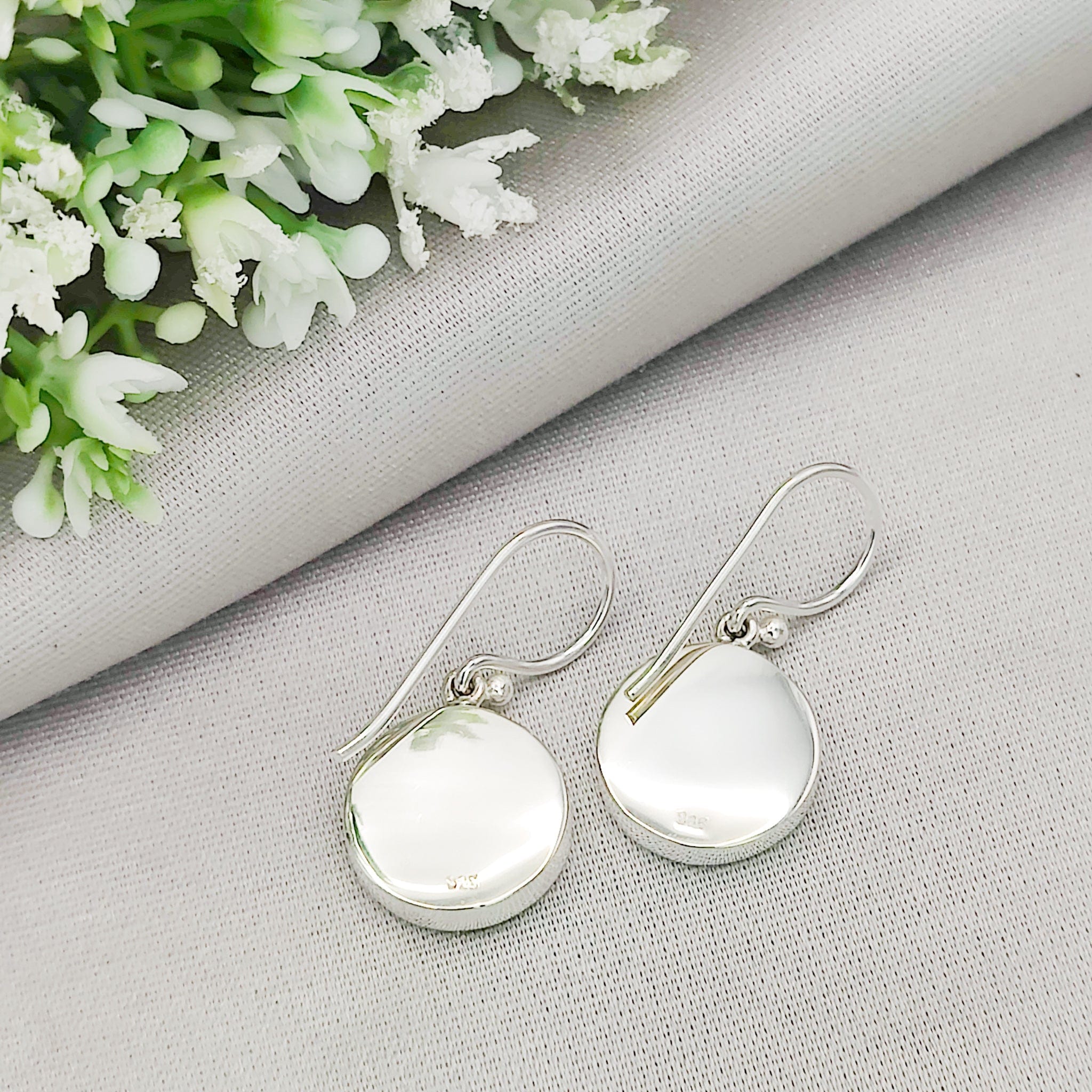 Hepburn and Hughes Art Deco Circular Earrings | Clarice Cliff Ceramics | 3 Options | Sterling Silver