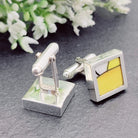 Hepburn and Hughes Art Deco Cufflinks | Clarice Cliff 15mm Cuff Links | Sterling Silver