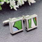 Hepburn and Hughes Art Deco Cufflinks | Clarice Cliff 15mm Cuff Links | Sterling Silver