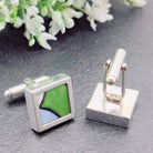 Hepburn and Hughes Art Deco Cufflinks | Clarice Cliff 15mm Cuff Links | Sterling Silver