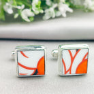 Hepburn and Hughes Art Deco Cufflinks | Clarice Cliff Gift | 9th anniversary | Sterling Silver