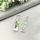 Hepburn & Hughes Art Deco Earrings | Clarice Cliff | 2 options | 18mm Rectangular | Sterling Silver