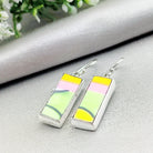 Hepburn & Hughes Art Deco Earrings | Clarice Cliff | 2 options | 25mm Rectangular | Sterling Silver