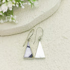 Hepburn & Hughes Art Deco Earrings | Clarice Cliff | 20mm Ceramic Triangles | Sterling Silver