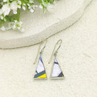 Hepburn & Hughes Art Deco Earrings | Clarice Cliff | 20mm Ceramic Triangles | Sterling Silver