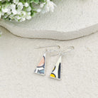 Hepburn and Hughes Art Deco Earrings | Clarice Cliff | 20mm Ceramic Triangles | Sterling Silver