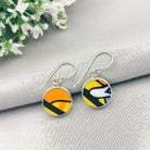 Hepburn & Hughes Art Deco Earrings | Clarice Cliff Ceramics | Circular | Sterling Silver