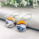 Hepburn & Hughes Art Deco Earrings | Clarice Cliff Ceramics | Circular | Sterling Silver