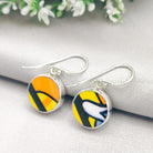 Hepburn & Hughes Art Deco Earrings | Clarice Cliff Ceramics | Circular | Sterling Silver