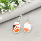 Hepburn and Hughes Art Deco Earrings | Clarice Cliff Ceramics | Green and Orange Patterns | Sterling Silver