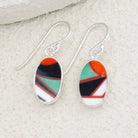 Hepburn and Hughes Art Deco Earrings | Clarice Cliff Ceramics | Green and Orange Patterns | Sterling Silver