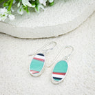 Hepburn and Hughes Art Deco Earrings | Clarice Cliff Ceramics | Green and Orange Patterns | Sterling Silver