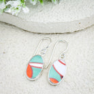 Hepburn and Hughes Art Deco Earrings | Clarice Cliff Ceramics | Green and Orange Patterns | Sterling Silver