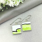 Hepburn and Hughes Art Deco Earrings | Clarice Cliff Ceramics | Green Mix | Sterling Silver