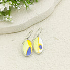 Hepburn and Hughes Art Deco Earrings | Clarice Cliff Ceramics | Oval Orange and Blue | Sterling Silver