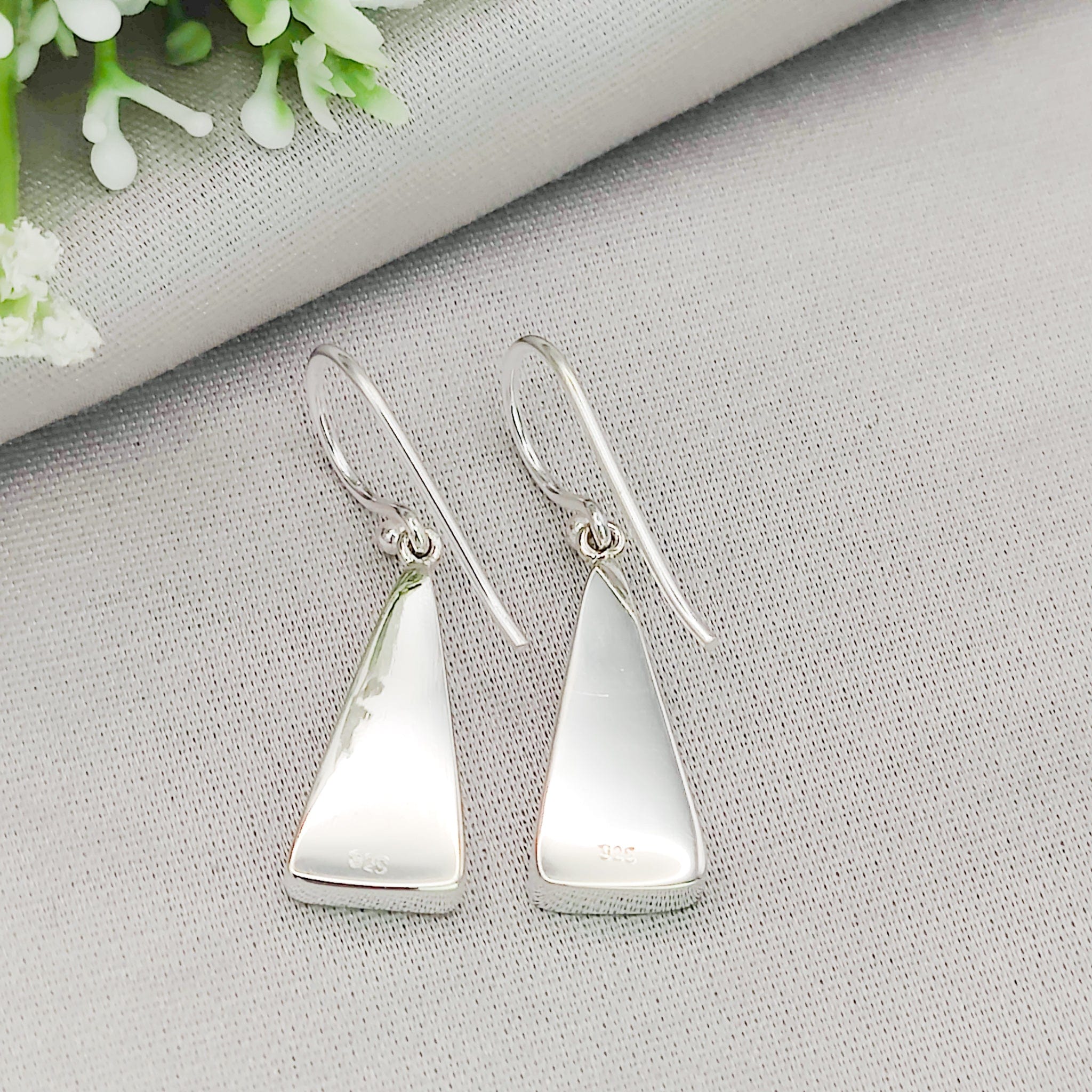 Hepburn and Hughes Art Deco Earrings | Clarice Cliff Ceramics | Two Triangle Options | Sterling Silver