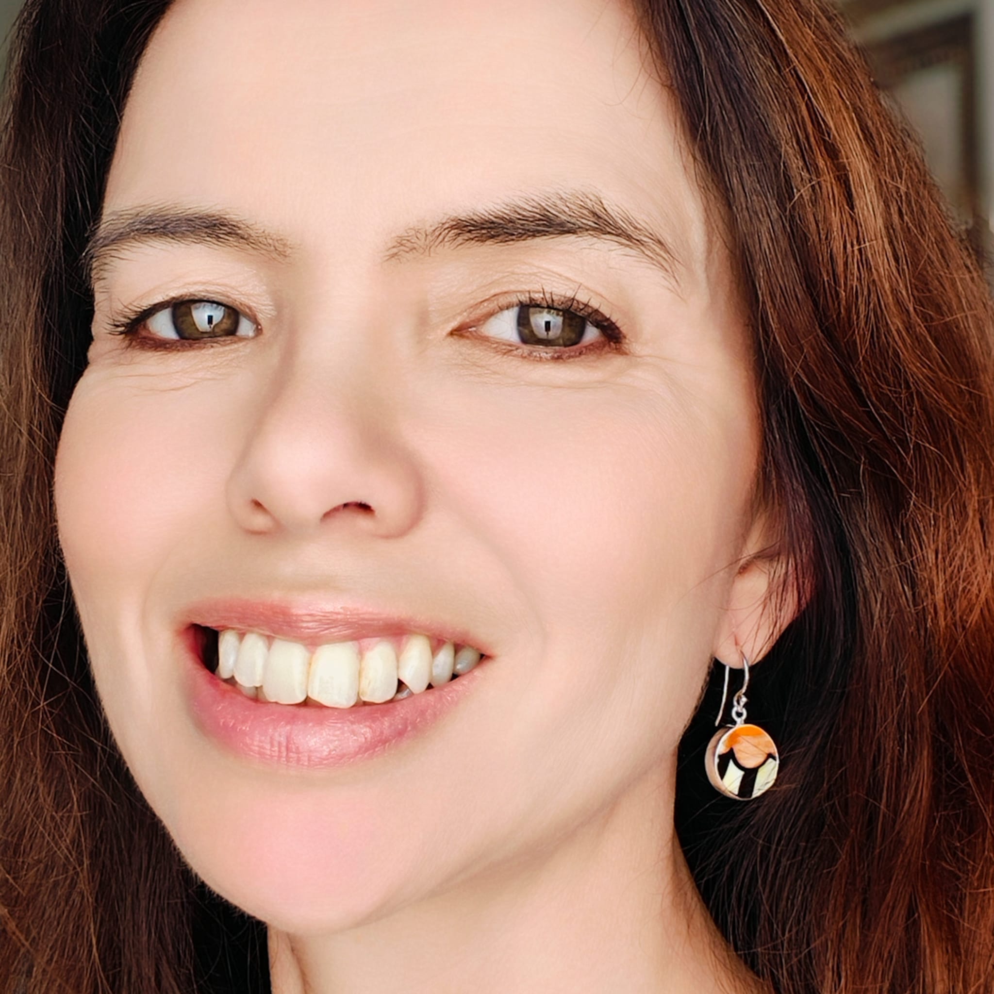 Hepburn and Hughes Art Deco Earrings in Sterling Silver | Clarice Cliff Ceramics | Garden Blue plate