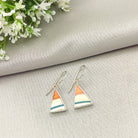 Hepburn and Hughes Art Deco Earrings | Original Clarice Cliff Pottery | 15mm triangle | Sterling Silver