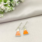 Hepburn and Hughes Art Deco Earrings | Original Clarice Cliff Pottery | 15mm triangle | Sterling Silver