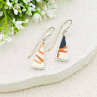 Hepburn and Hughes Art Deco Earrings | Original Clarice Cliff Pottery | 9th Anniversary Gift | Sterling Silver