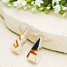 Hepburn and Hughes Art Deco Earrings | Original Clarice Cliff Pottery | 9th Anniversary Gift | Sterling Silver