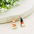 Hepburn and Hughes Art Deco Earrings | Original Clarice Cliff Pottery | 9th Anniversary Gift | Sterling Silver