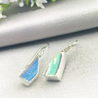 Hepburn and Hughes Art Deco Earrings | Original Clarice Cliff Pottery | Blue and Green | Sterling Silver