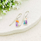 Hepburn and Hughes Art Deco Earrings | Original Clarice Cliff Pottery | Crocus Design | Sterling Silver