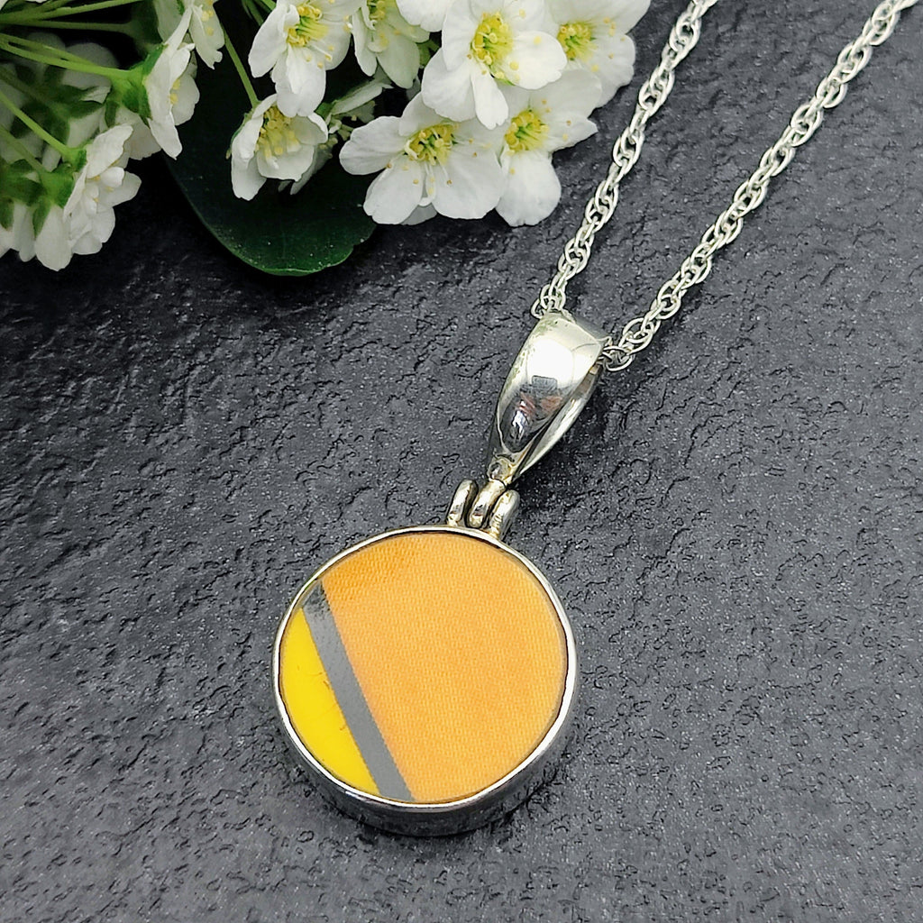 Hepburn and Hughes Art Deco Necklace | Clarice Cliff 15mm Pendant | 5 options | Sterling Silver