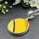 Hepburn and Hughes Art Deco Necklace | Clarice Cliff Circular Pendant | 22mm diameter | Sterling Silver