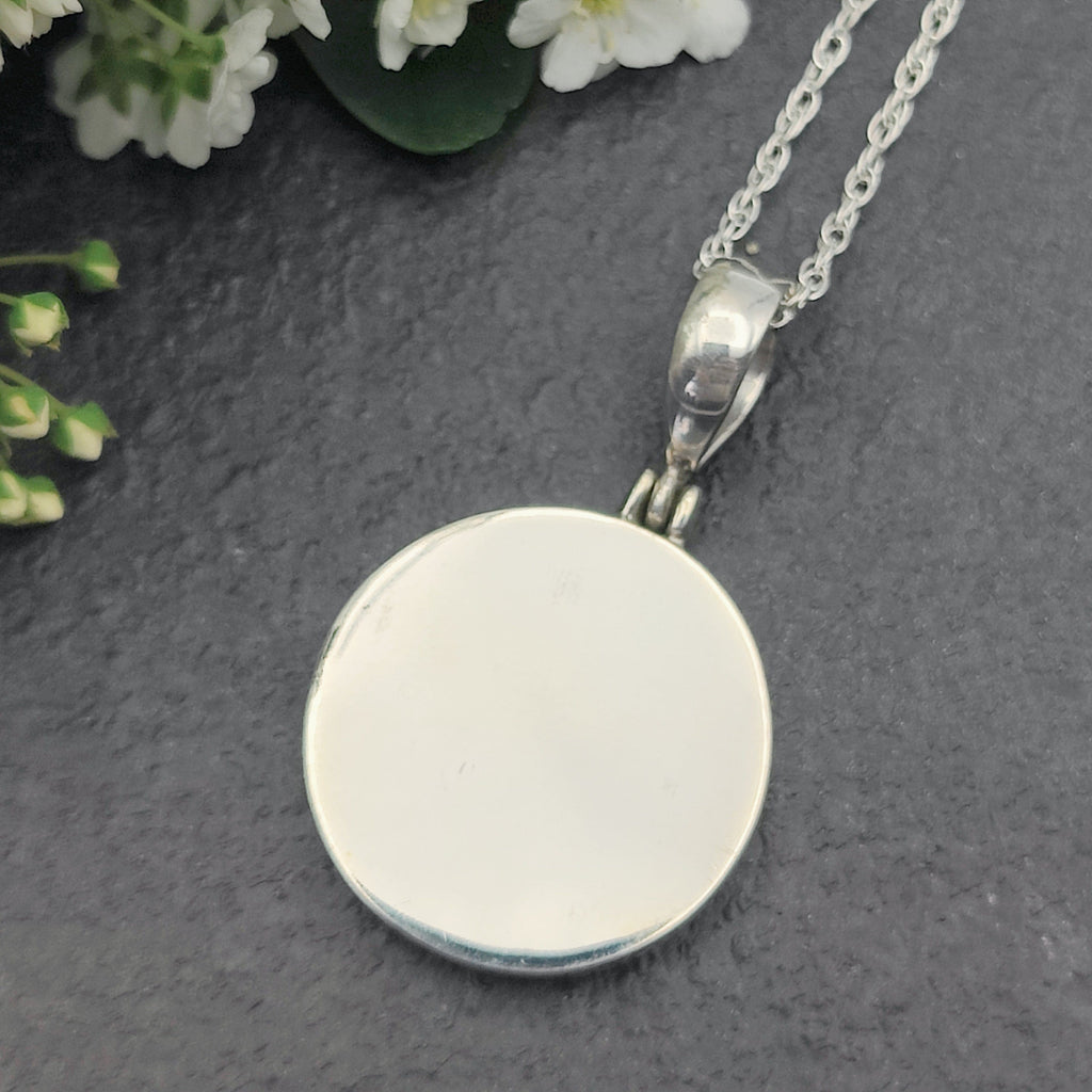 Hepburn and Hughes Art Deco Necklace | Clarice Cliff Circular Pendant | 22mm diameter | Sterling Silver