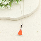 Hepburn and Hughes Art Deco Necklace | Clarice Cliff Pendant | 22mm Triangle | Sterling Silver