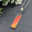 Hepburn and Hughes Art Deco Necklace | Clarice Cliff Pendant | 30mm rectangle | Sterling Silver