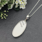 Hepburn and Hughes Art Deco Necklace | Clarice Cliff Pendant 35mm | Ceramic Oval | Sterling Silver