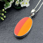 Hepburn and Hughes Art Deco Necklace | Clarice Cliff Pendant 35mm | Ceramic Oval | Sterling Silver