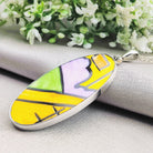 Hepburn and Hughes Art Deco Necklace | Clarice Cliff Pendant 55mm | Ceramic Oval | Three Options | Sterling Silver